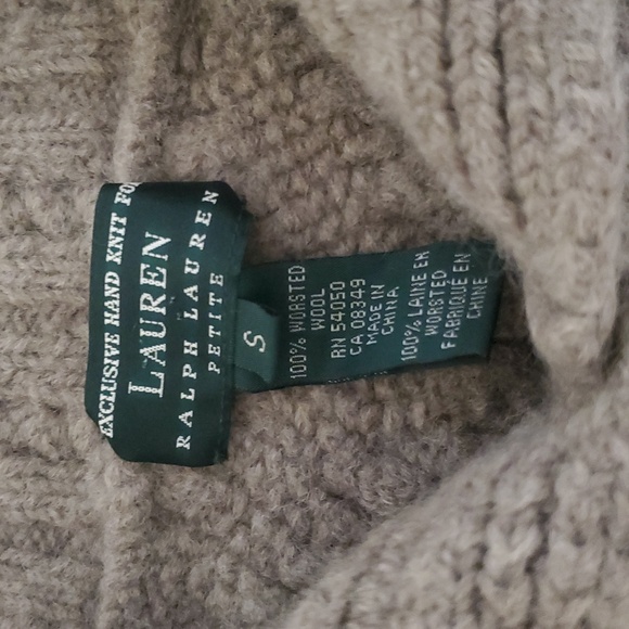 RALPH LAUREN Preppy Hand Knit Chunky Worsted Wool Sweater Small Petite - Picture 4 of 5